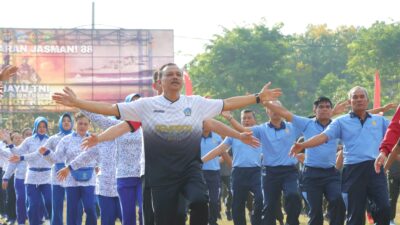 Perkuat Sinergitas, Sekda Dewa Indra Ikuti Olahraga Bersama TNI/Polri dan Forkopimda
