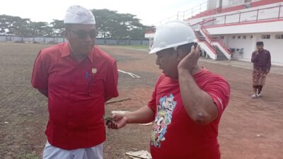 Disidak Ketua DPRD Karangasem, Kondisi Proyek Lapangan Stadion I Gusti Ketut Jelantik Bergelombang dan Banyak Kerikil